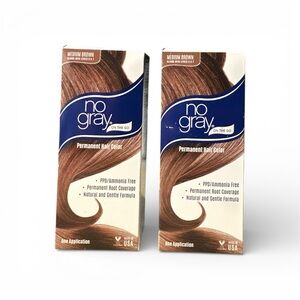 No Gray On The Go Permanent Hair Color Medium Brown Bundle of 2